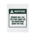 Funny Christmas Grandpa Throw Blanket Grandpa's Snowstorm Story Part Two