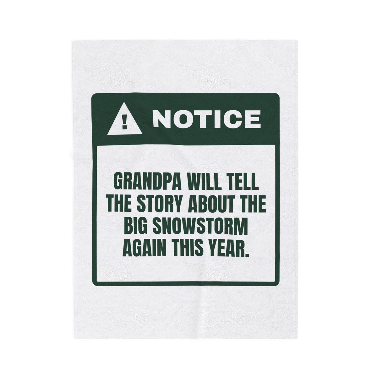 Funny Christmas Grandpa Throw Blanket Grandpa's Snowstorm Story Part Two
