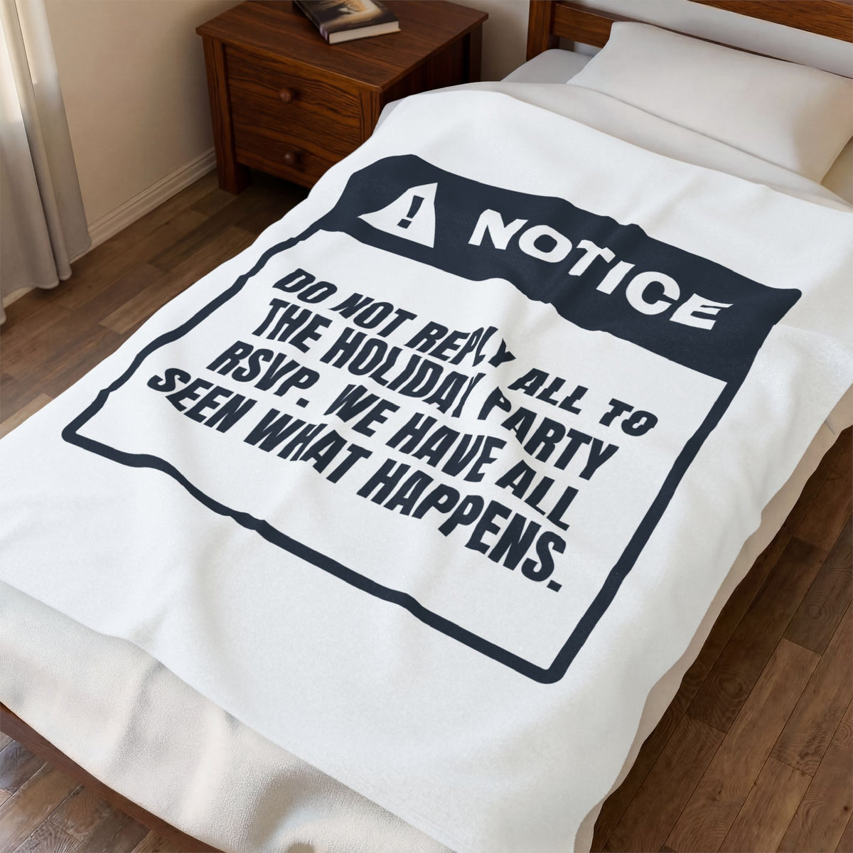 Funny Christmas Coworker Throw Blanket Do Not Reply All To The Party Email