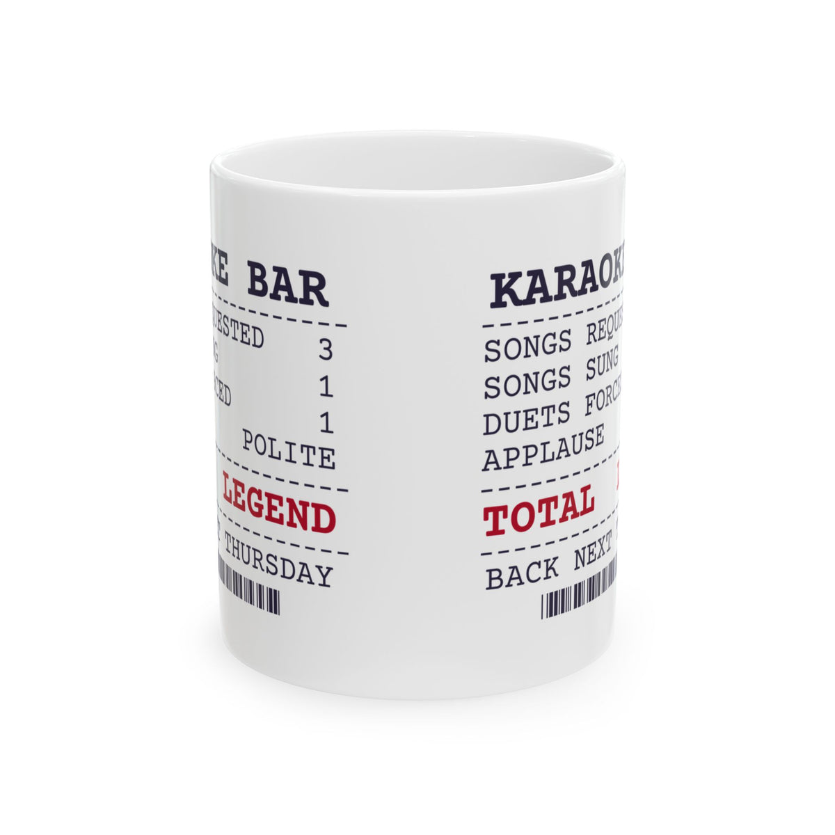 Funny Karaoke Coffee Mug Karaoke Bar Receipt
