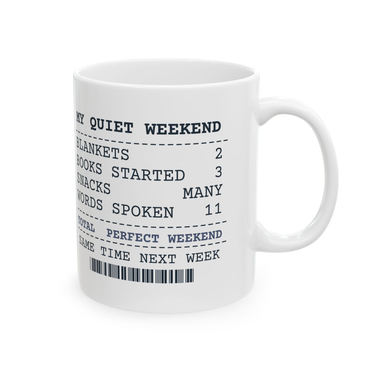 Funny Introvert Coffee Mug Words Spoken This Weekend Receipt