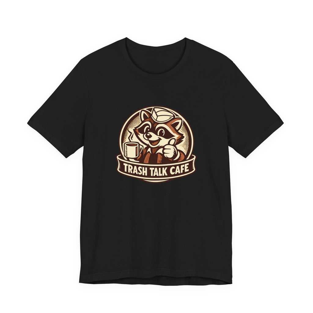 Trash Talk Cafe Funny Retro Raccoon Coffee Shirt