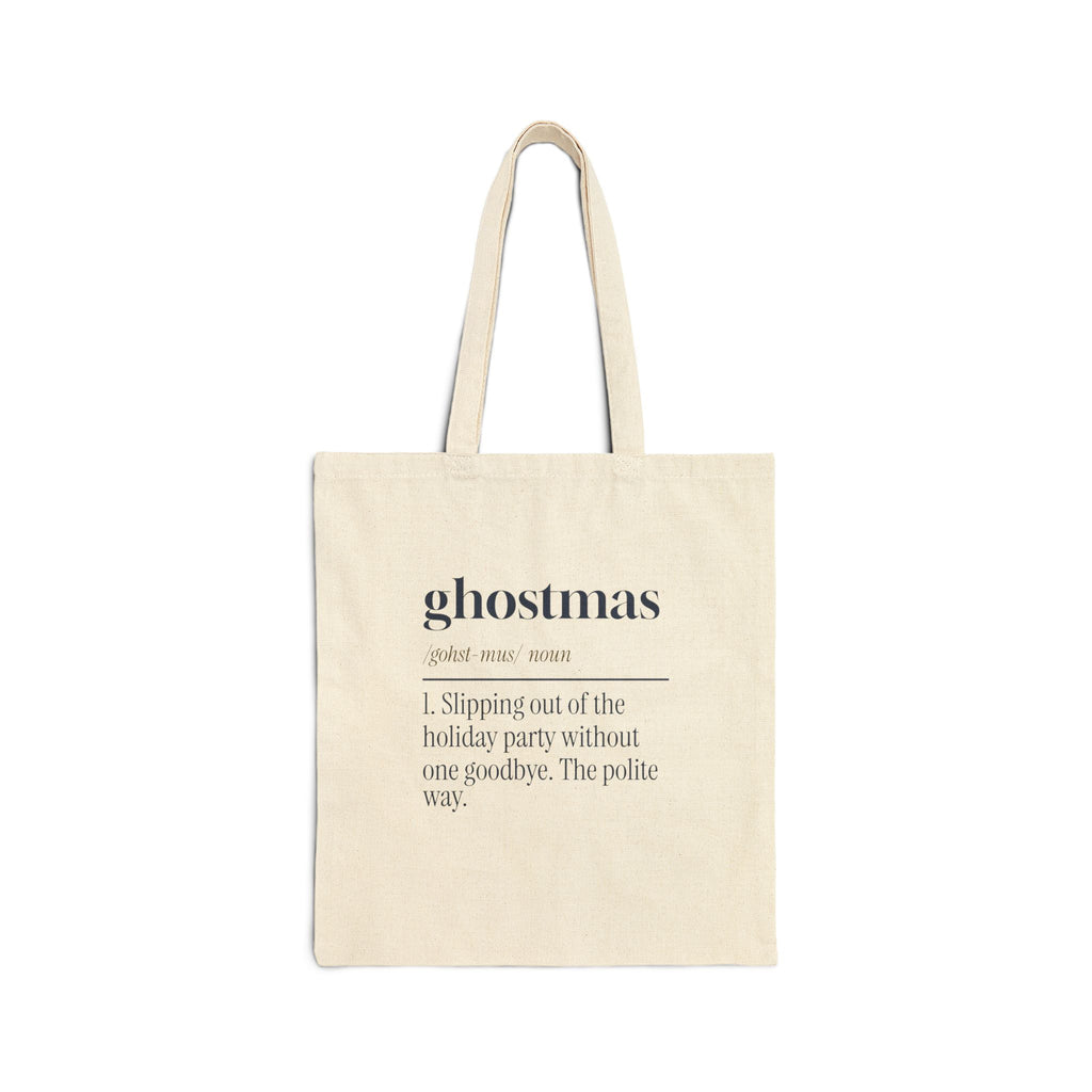 Funny Christmas Introvert Tote Bag Ghostmas Dictionary Definition