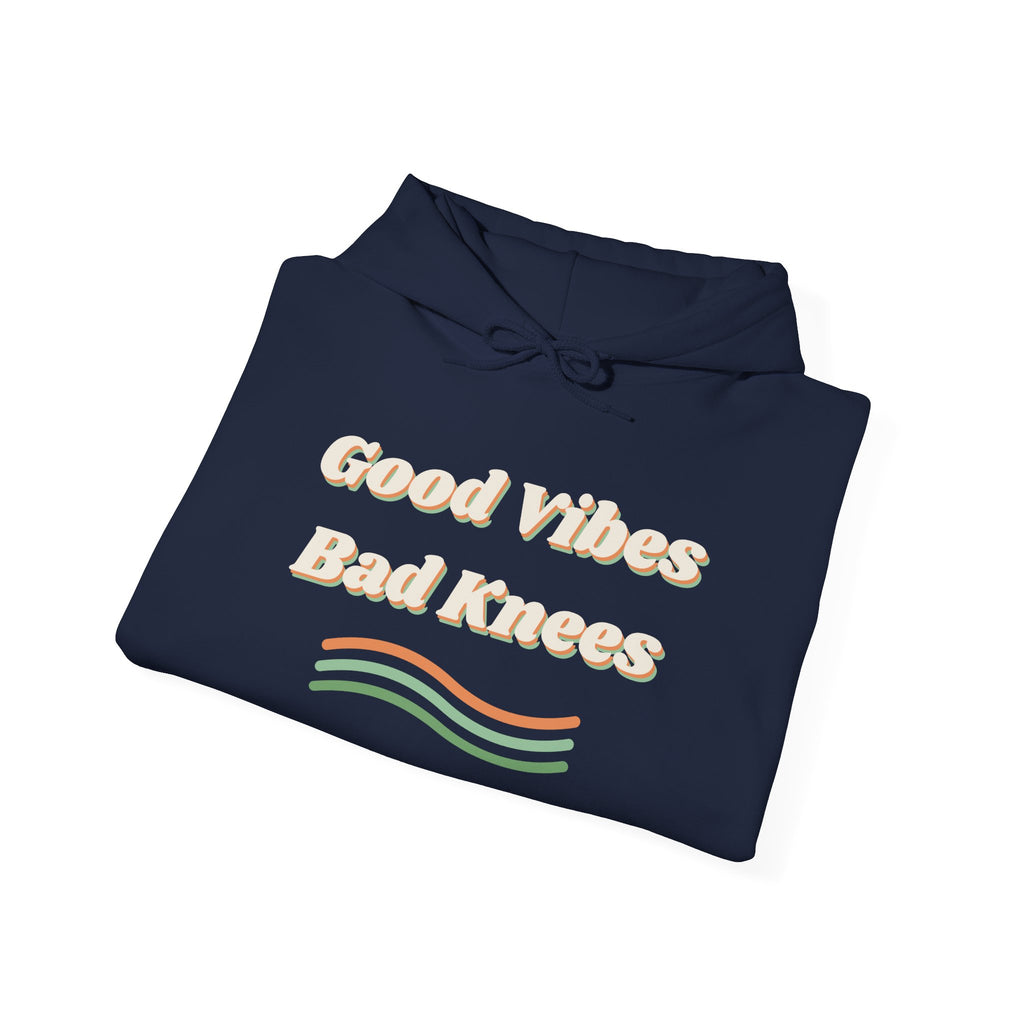 Funny Retro Hoodie Good Vibes Bad Knees