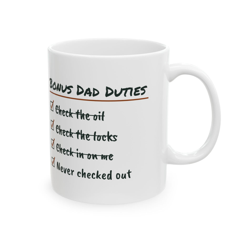 Bonus Dad Duties Coffee Mug Funny Checklist For Stepdads