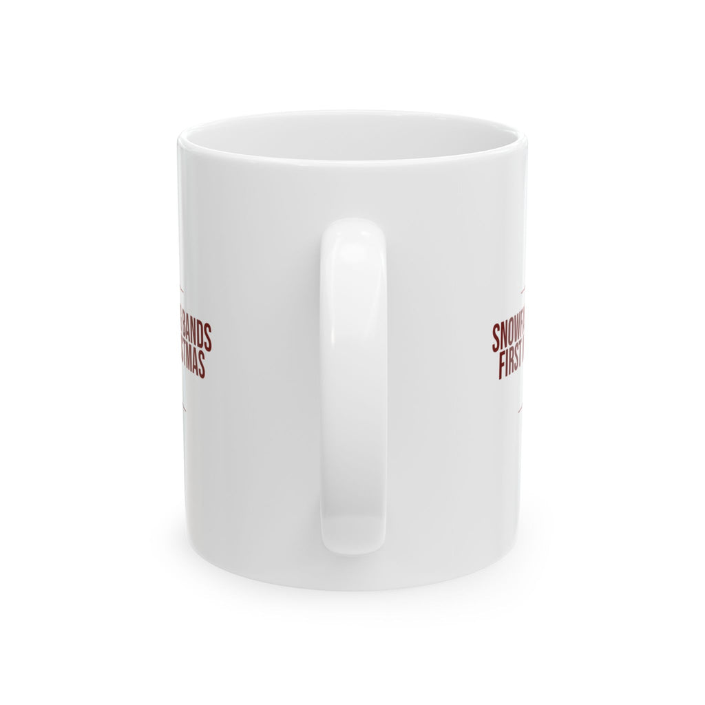 First Married Christmas Coffee Mug 2026 Snowfall And Wedding Bands