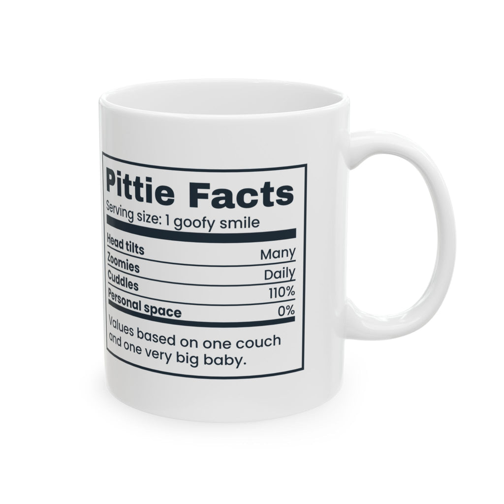 Funny Pit Bull Coffee Mug Pittie Facts Nutrition Label For Owners