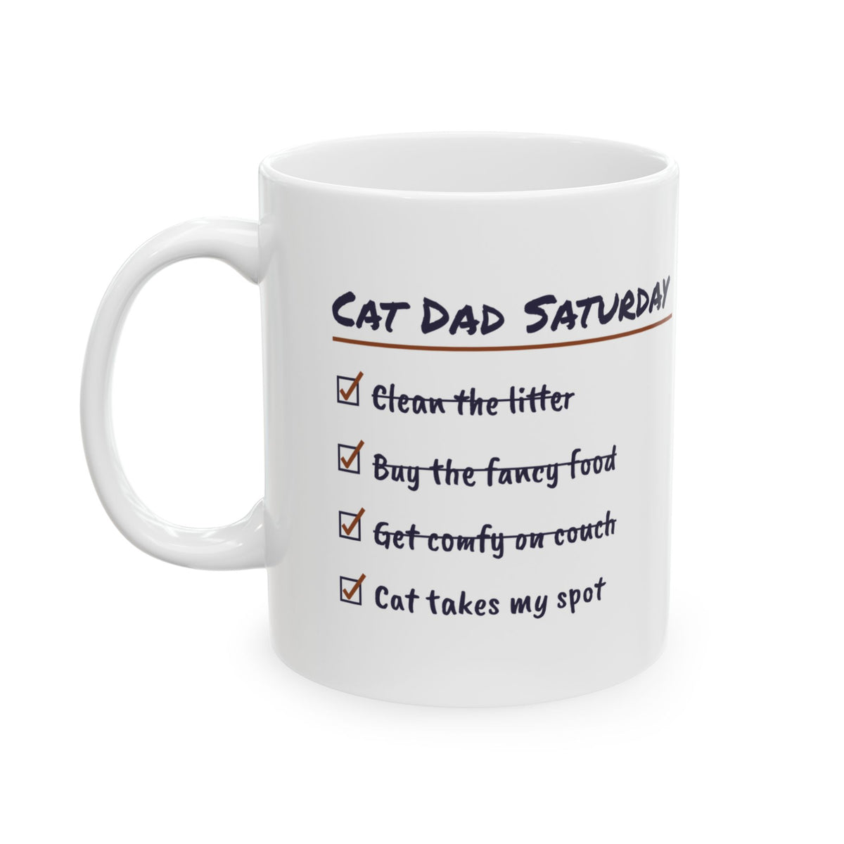 Funny Cat Dad Father's Day Coffee Mug Cat Dad Saturday Checklist