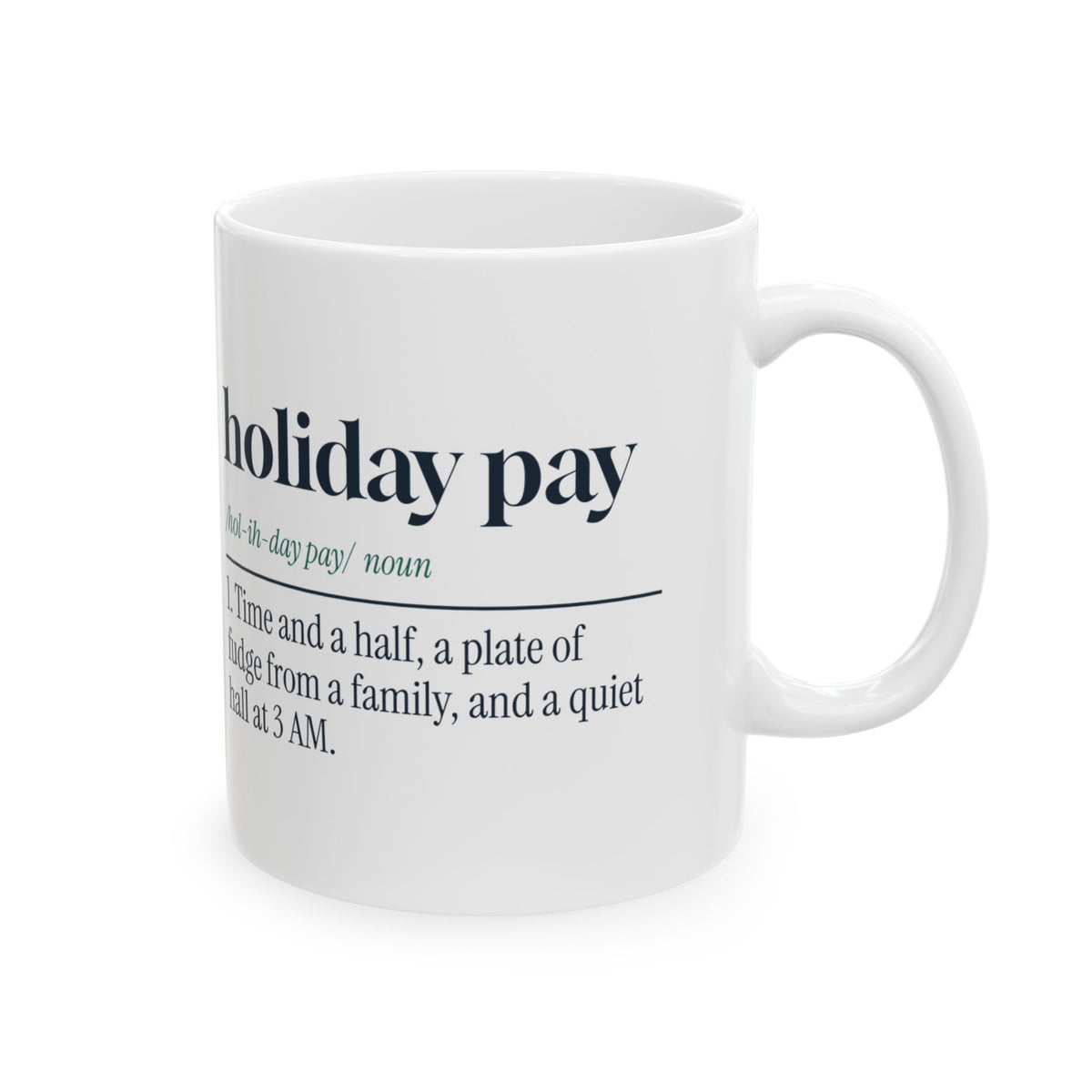 Funny Christmas Nurse Coffee Mug Holiday Pay Definition