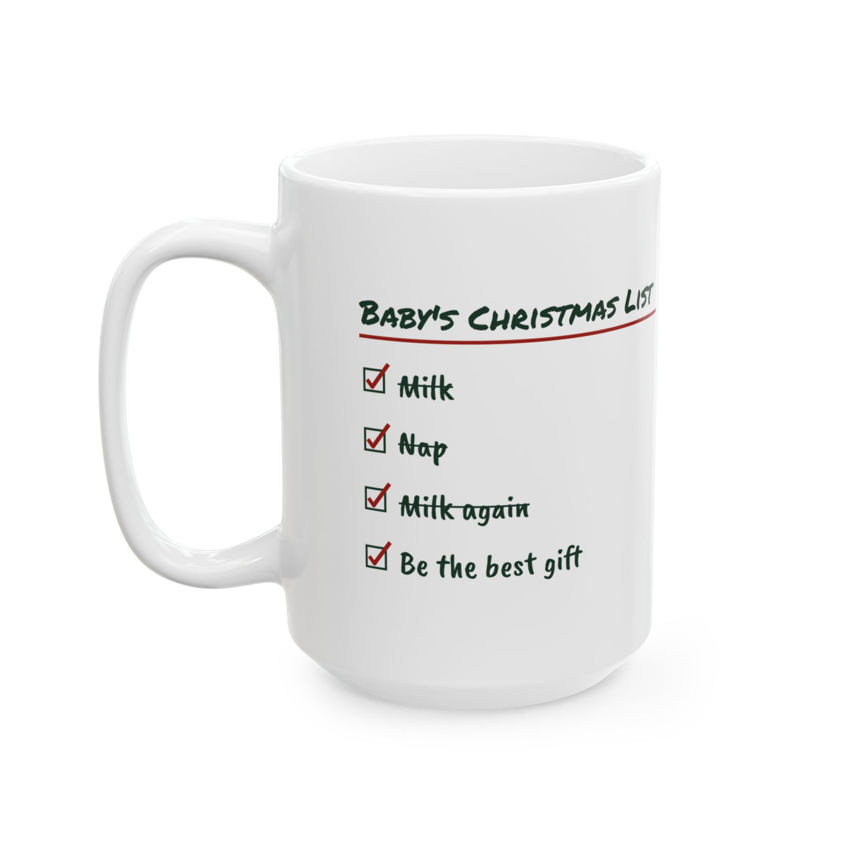 Baby's First Christmas Coffee Mug Baby's Christmas List For New Parents