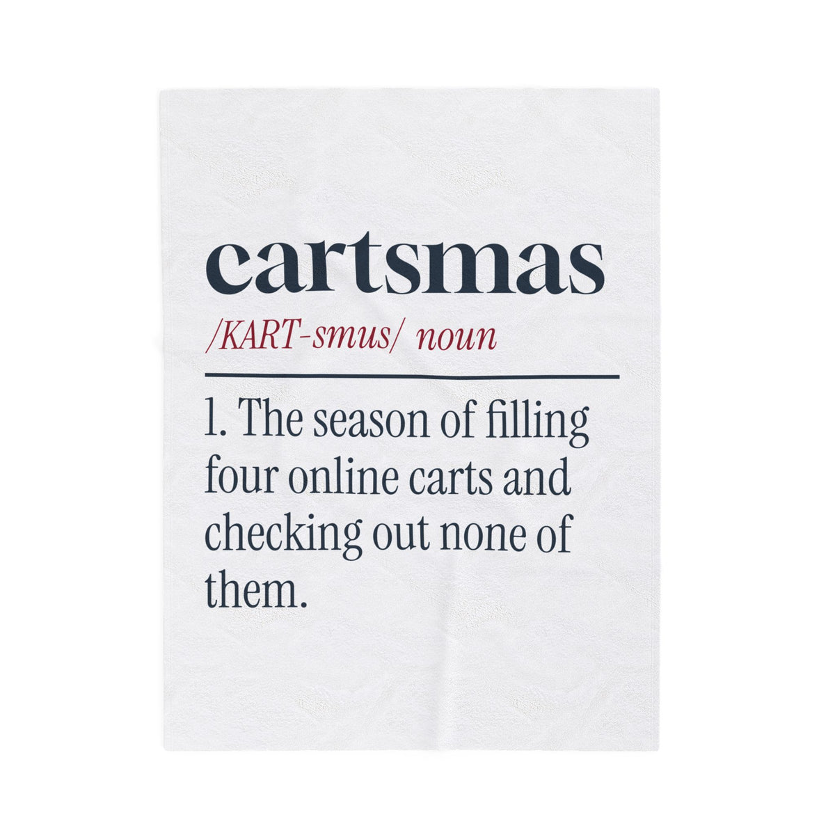 Funny Christmas Shopping Throw Blanket Cartsmas Dictionary Definition