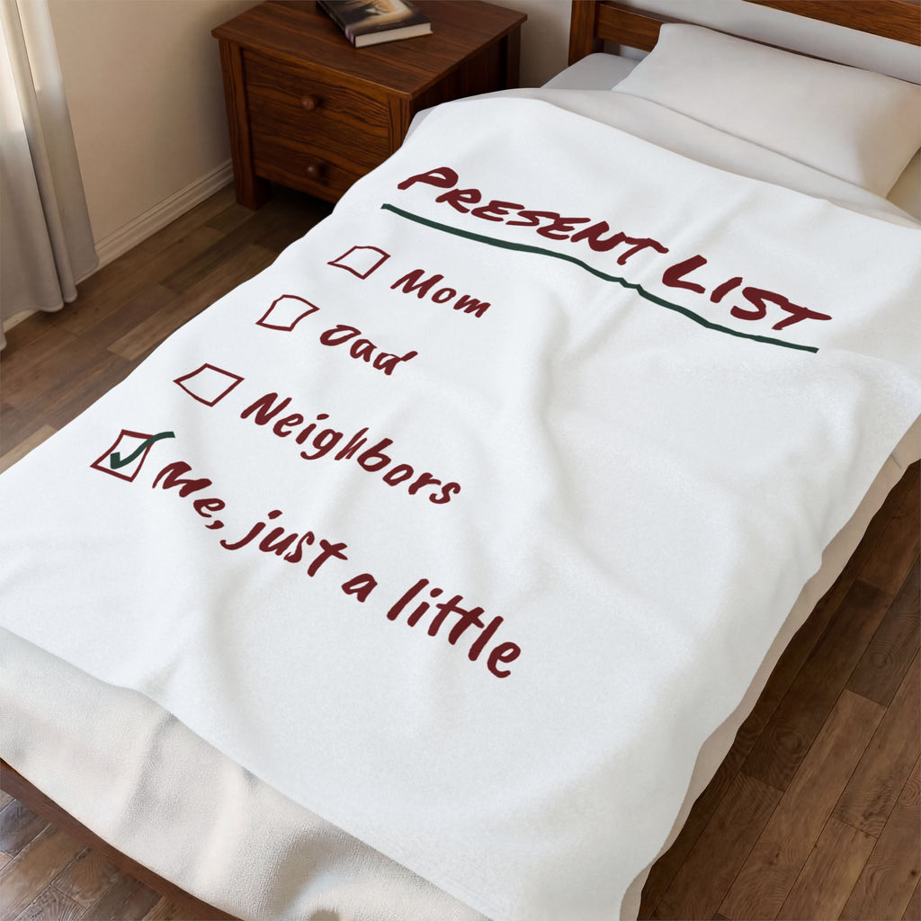 Funny Christmas Shopping Throw Blanket Present List Me Just A Little