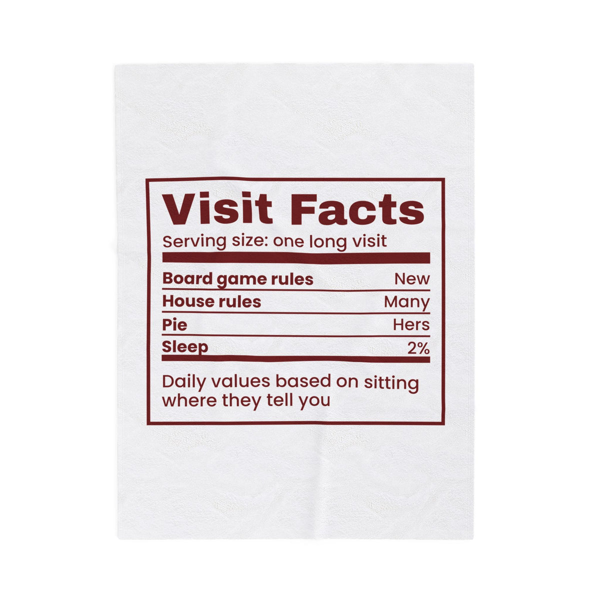 Funny Christmas Throw Blanket Visit Facts House Rules Many For In-Laws