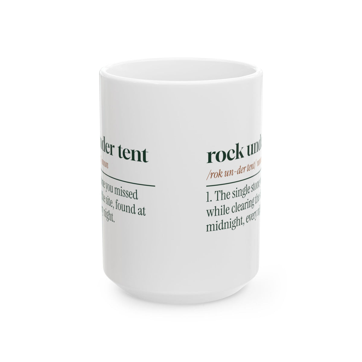 Funny Camping Coffee Mug Rock Under Tent Dictionary For Tent Campers