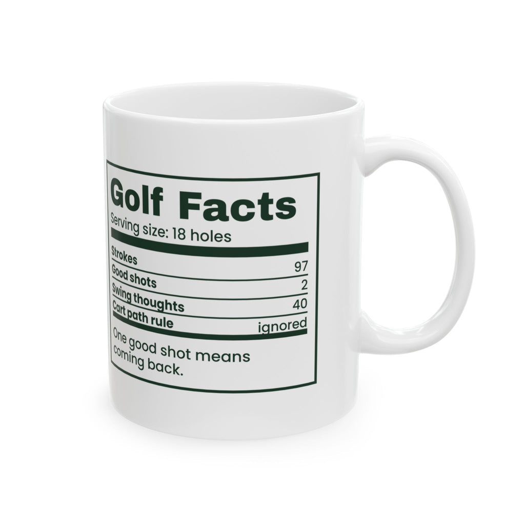 Funny Golf Coffee Mug Golf Facts Nutrition Label