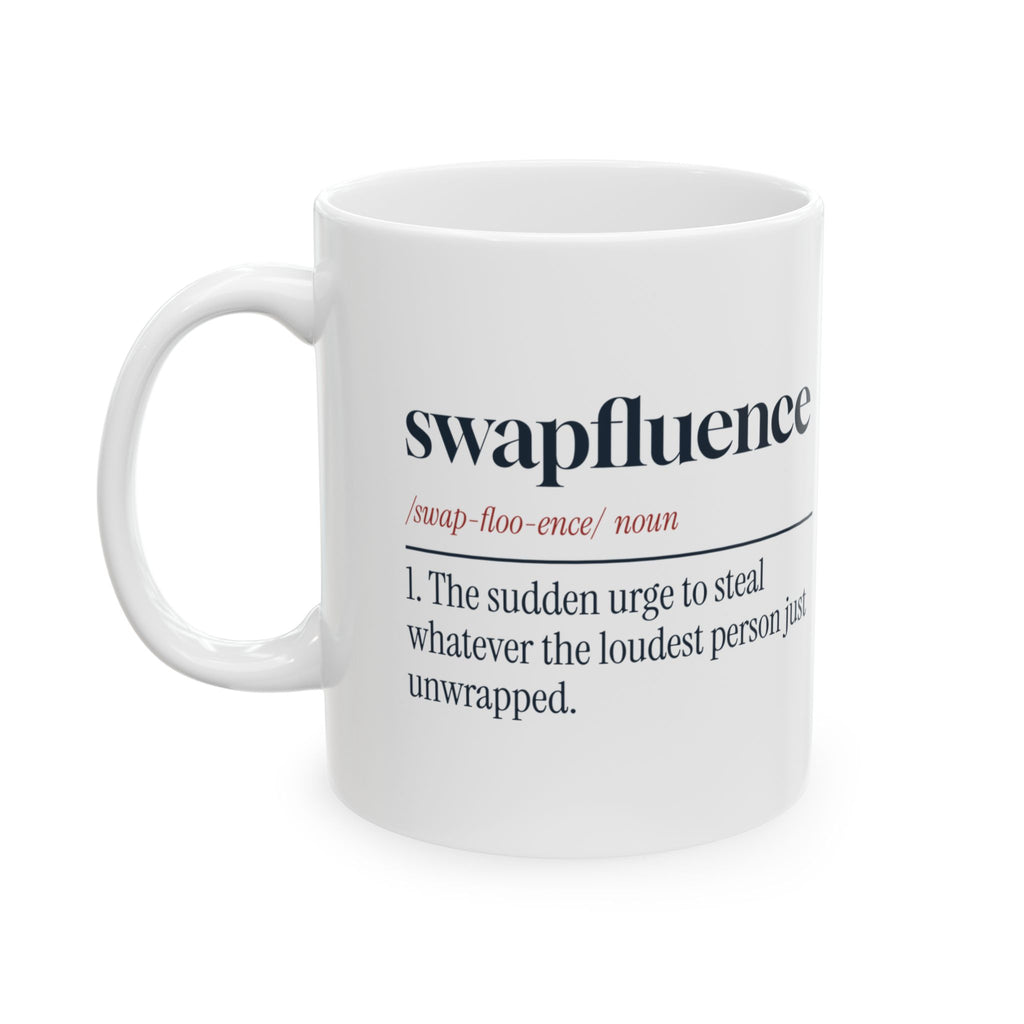 Funny White Elephant Coffee Mug Swapfluence Dictionary Definition
