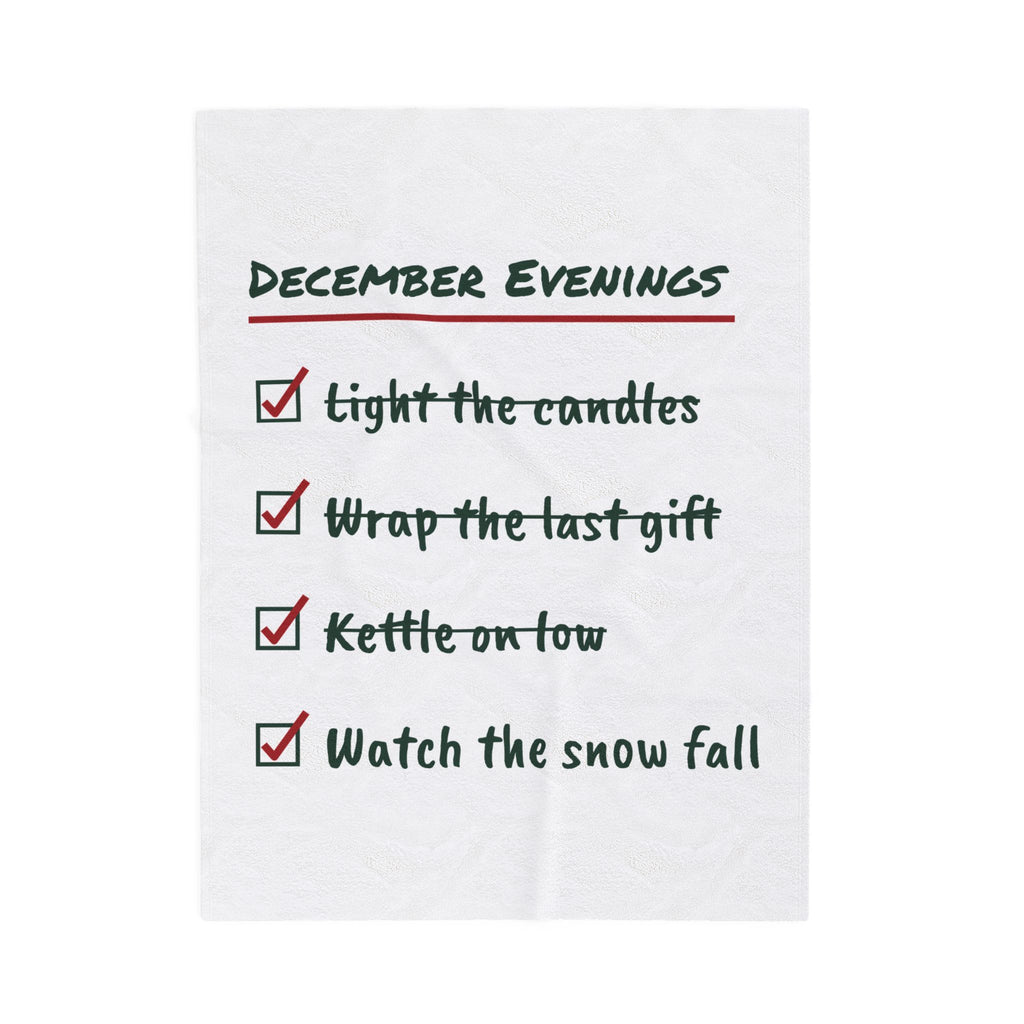 Christmas Throw Blanket December Evenings Checklist Cozy Winter Cup