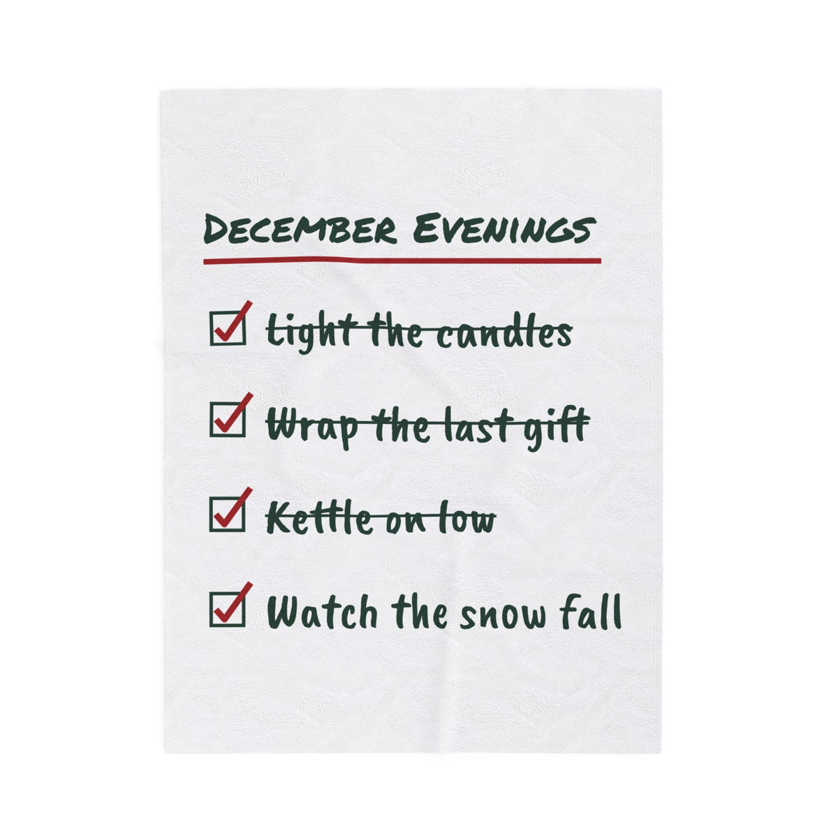 Christmas Throw Blanket December Evenings Checklist Cozy Winter Cup