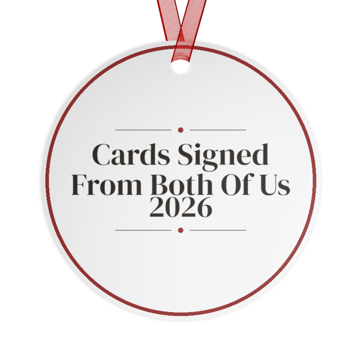 Christmas Ornament Cards Signed From Both Of Us 2026 For Newlyweds