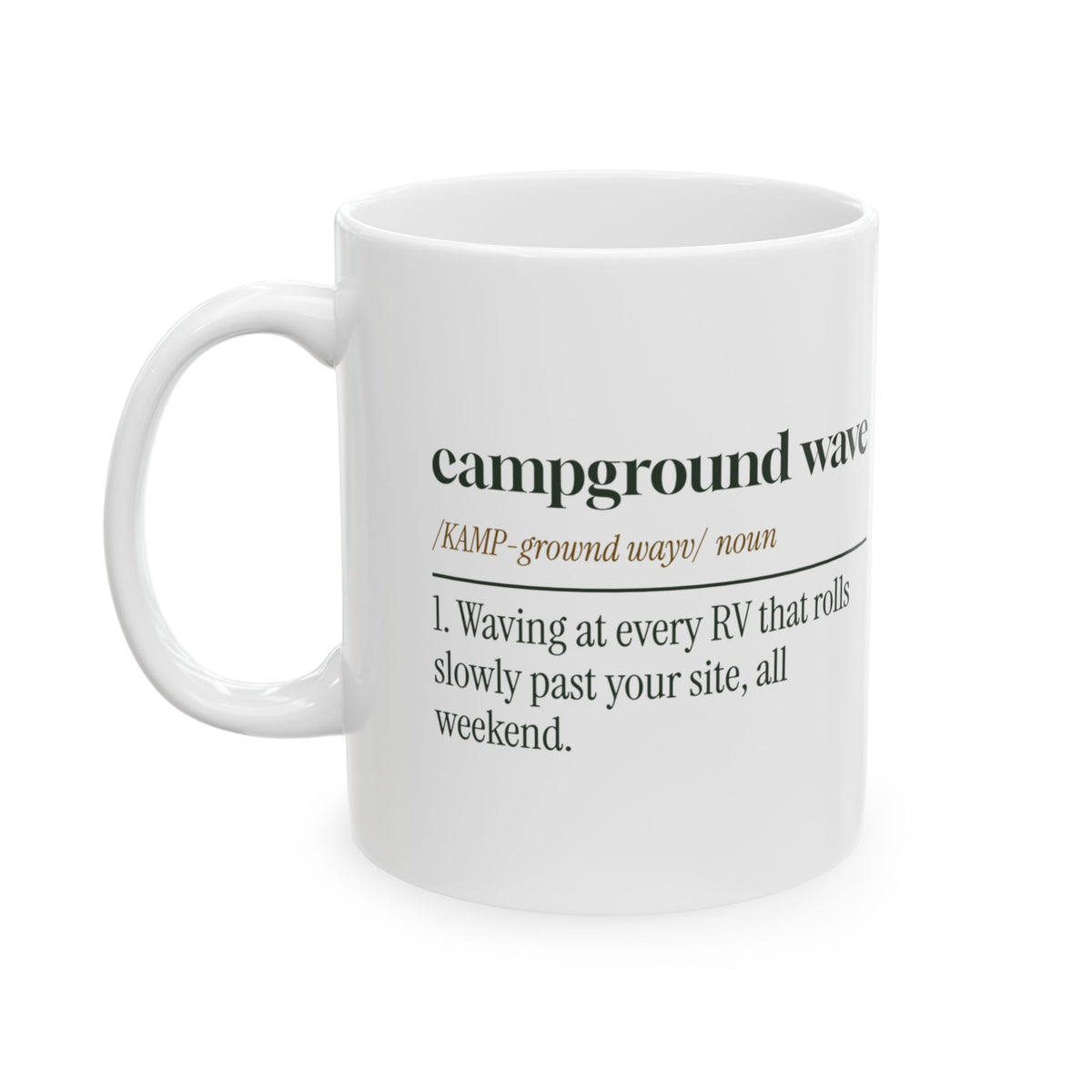 Funny RV Coffee Mug Campground Wave Dictionary Definition