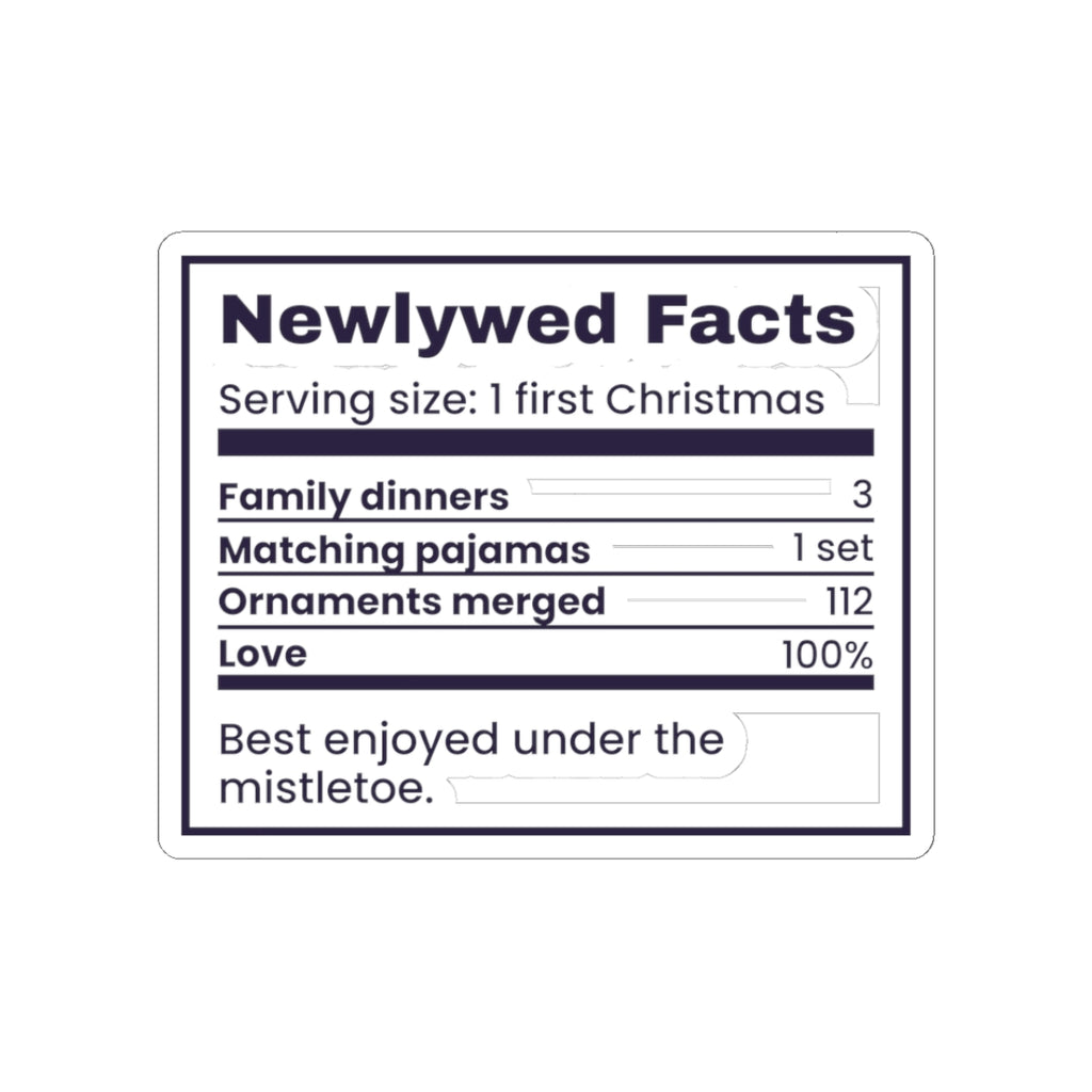 Funny Newlywed Christmas Sticker Newlywed Christmas Love 100%