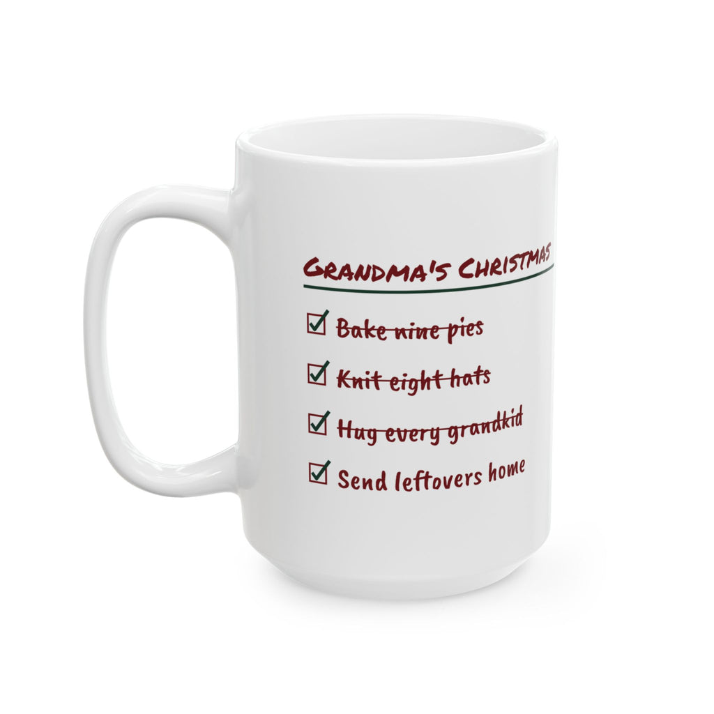 Funny Christmas Grandma Coffee Mug Grandma's Christmas Checklist