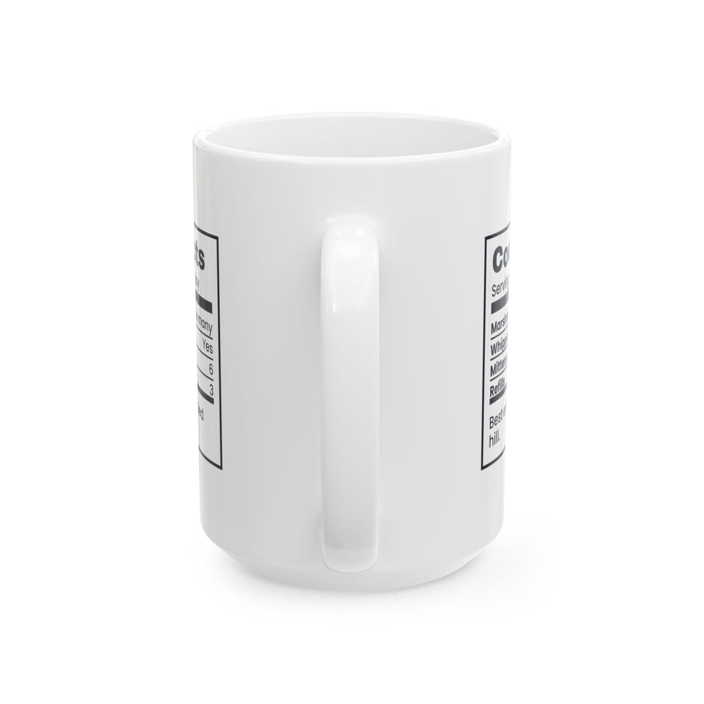 Christmas Cocoa Coffee Mug Cocoa Facts Snow Day Nutrition Label Hot