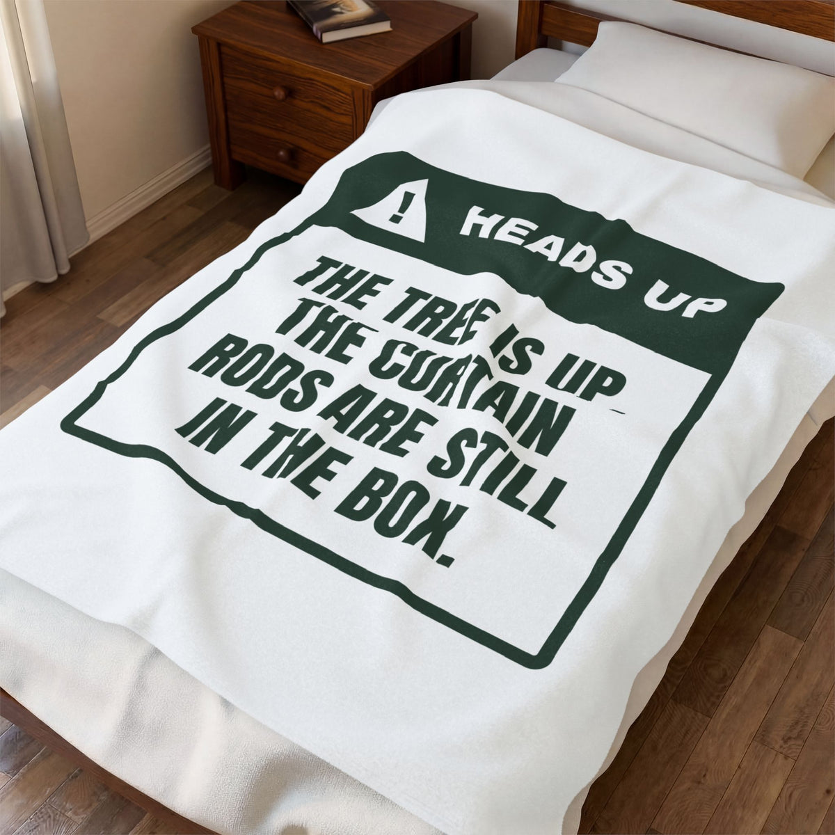 Funny Christmas Throw Blanket Tree Is Up Curtains Are Not Warning Label