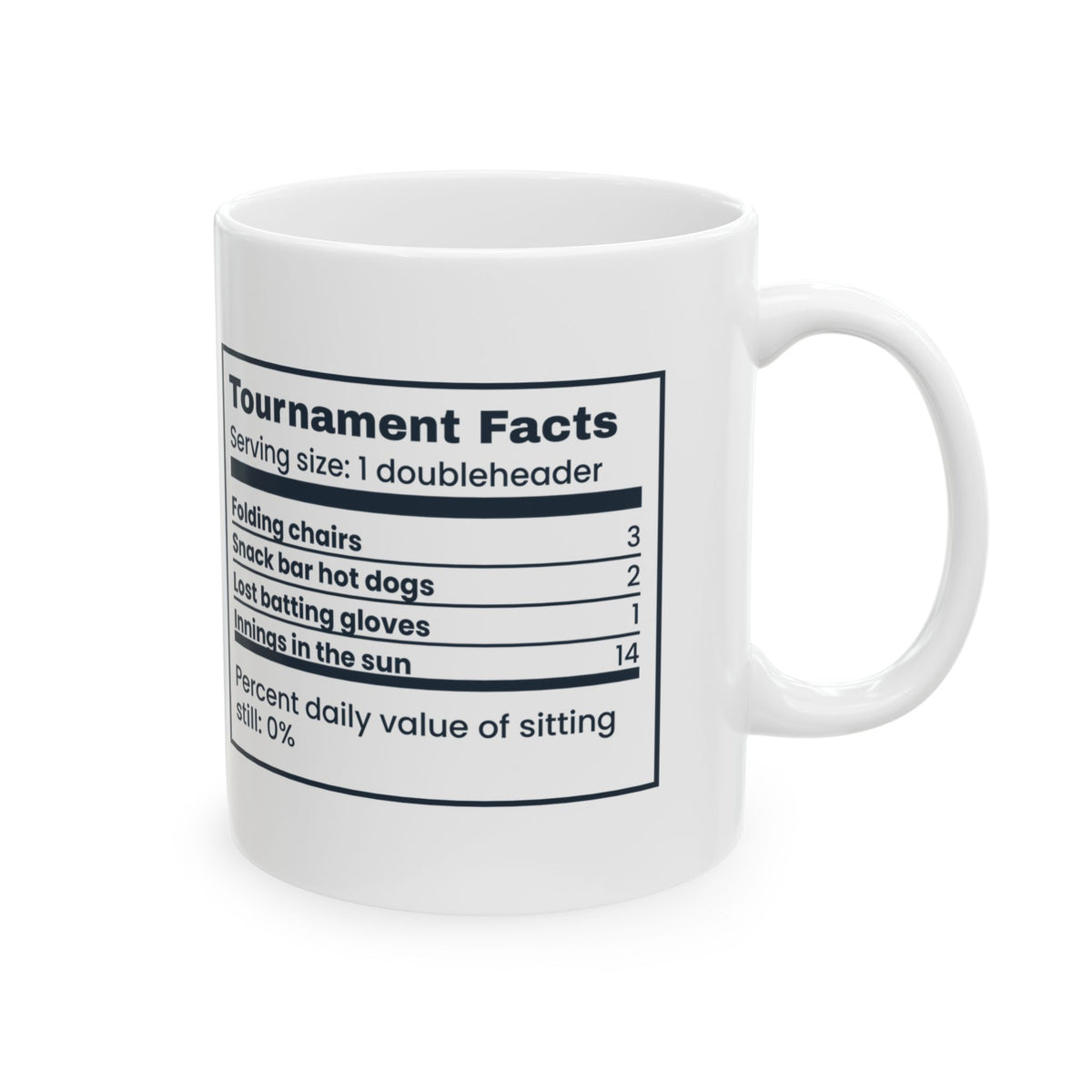 Funny Baseball Mom Coffee Mug Tournament Facts Label For Ball Moms