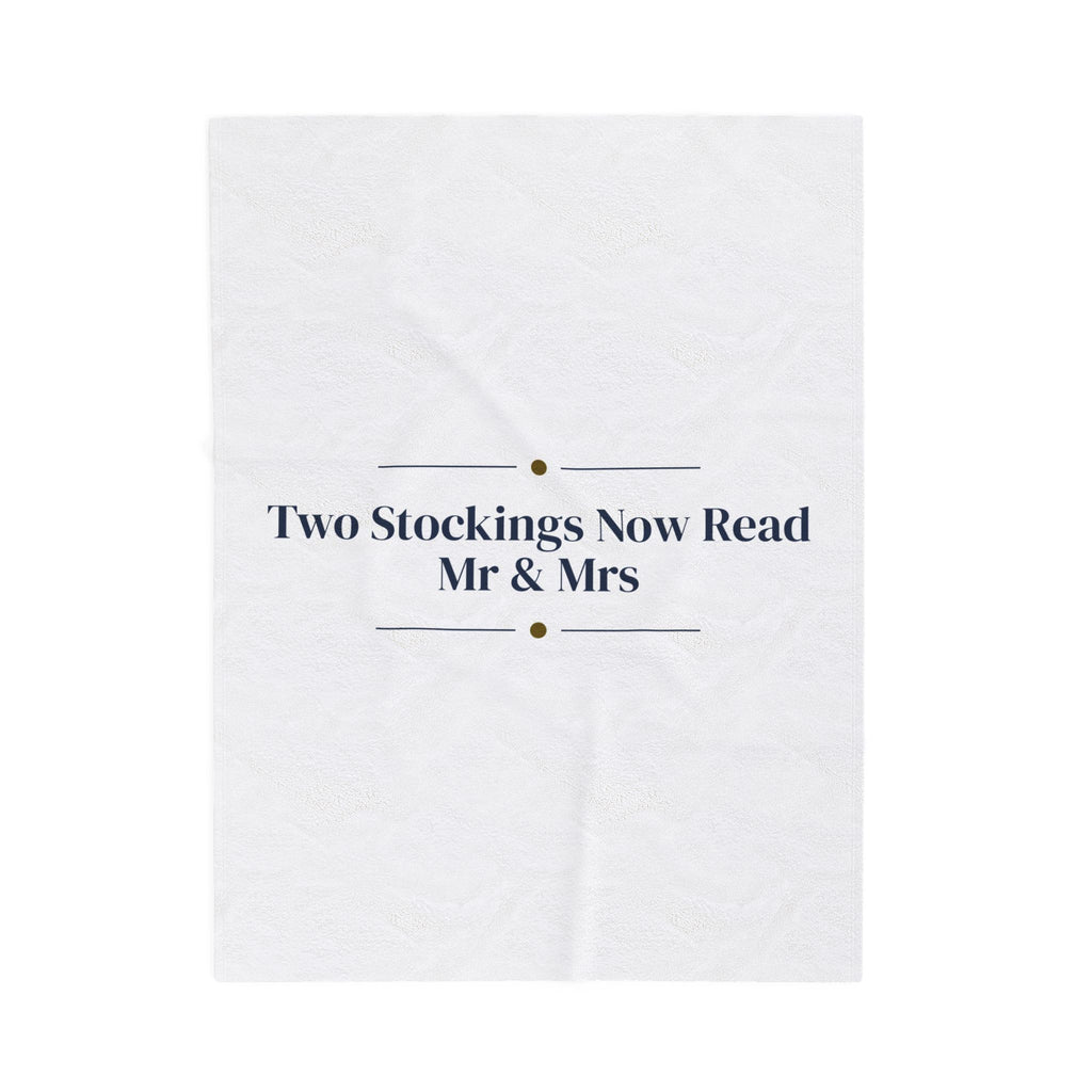 Newlywed Christmas Throw Blanket Two Stockings Now Read Mr And Mrs