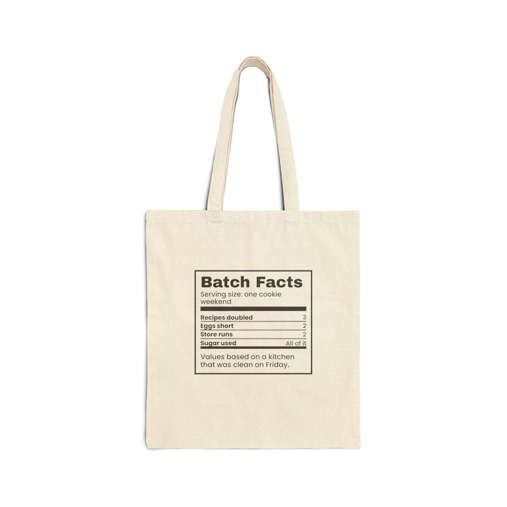 Funny Christmas Cookie Baking Tote Bag Batch Facts Nutrition Label