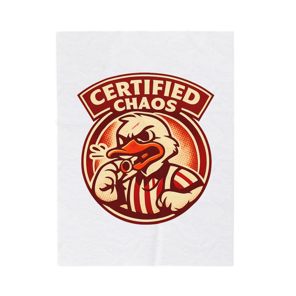 Certified Chaos Funny Retro Goose Referee Throw Blanket