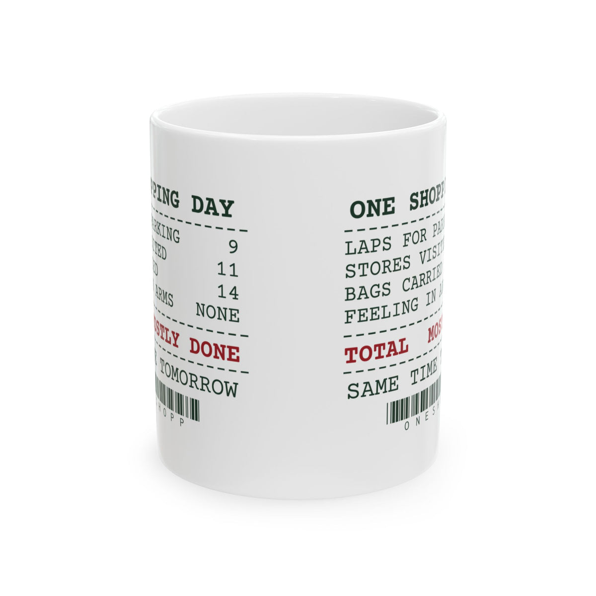 Funny Christmas Shopping Coffee Mug Bags Carried Receipt For Shoppers