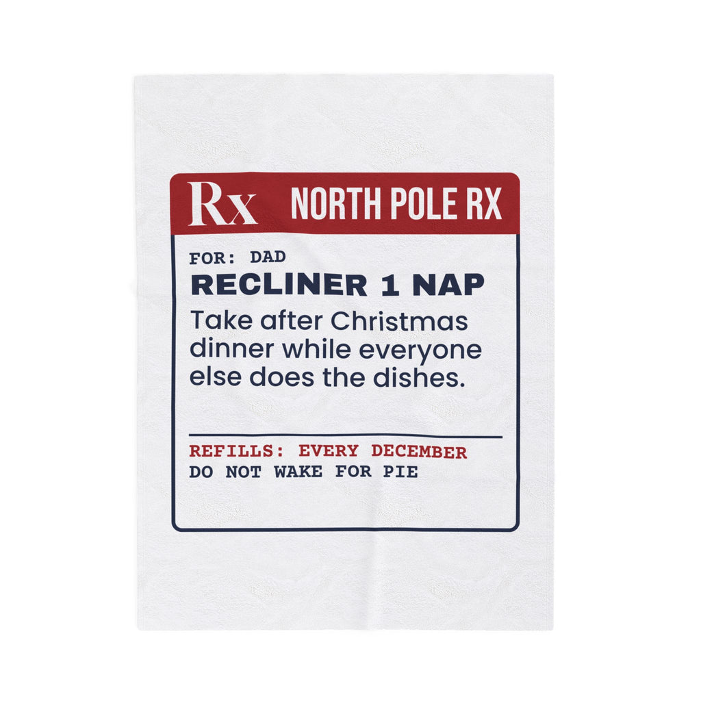 Funny Christmas Dad Throw Blanket Recliner Nap Prescription Label