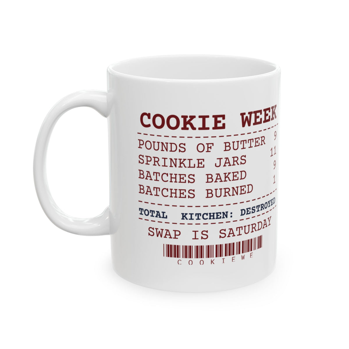 Funny Christmas Baking Coffee Mug Cookie Week Receipt For Bakers