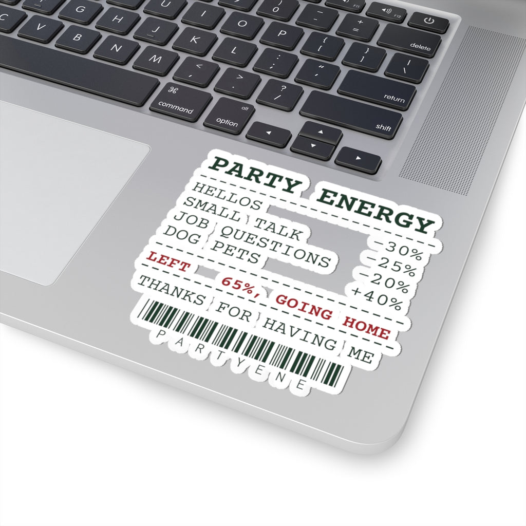 Funny Introvert Christmas Party Sticker Party Energy Receipt