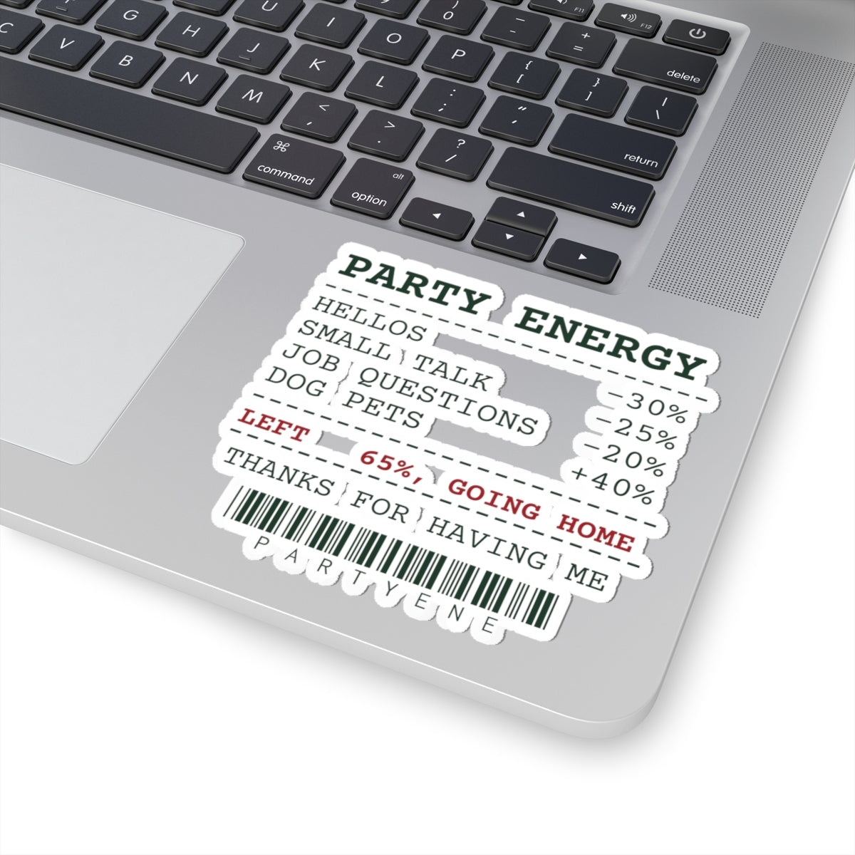 Funny Introvert Christmas Party Sticker Party Energy Receipt
