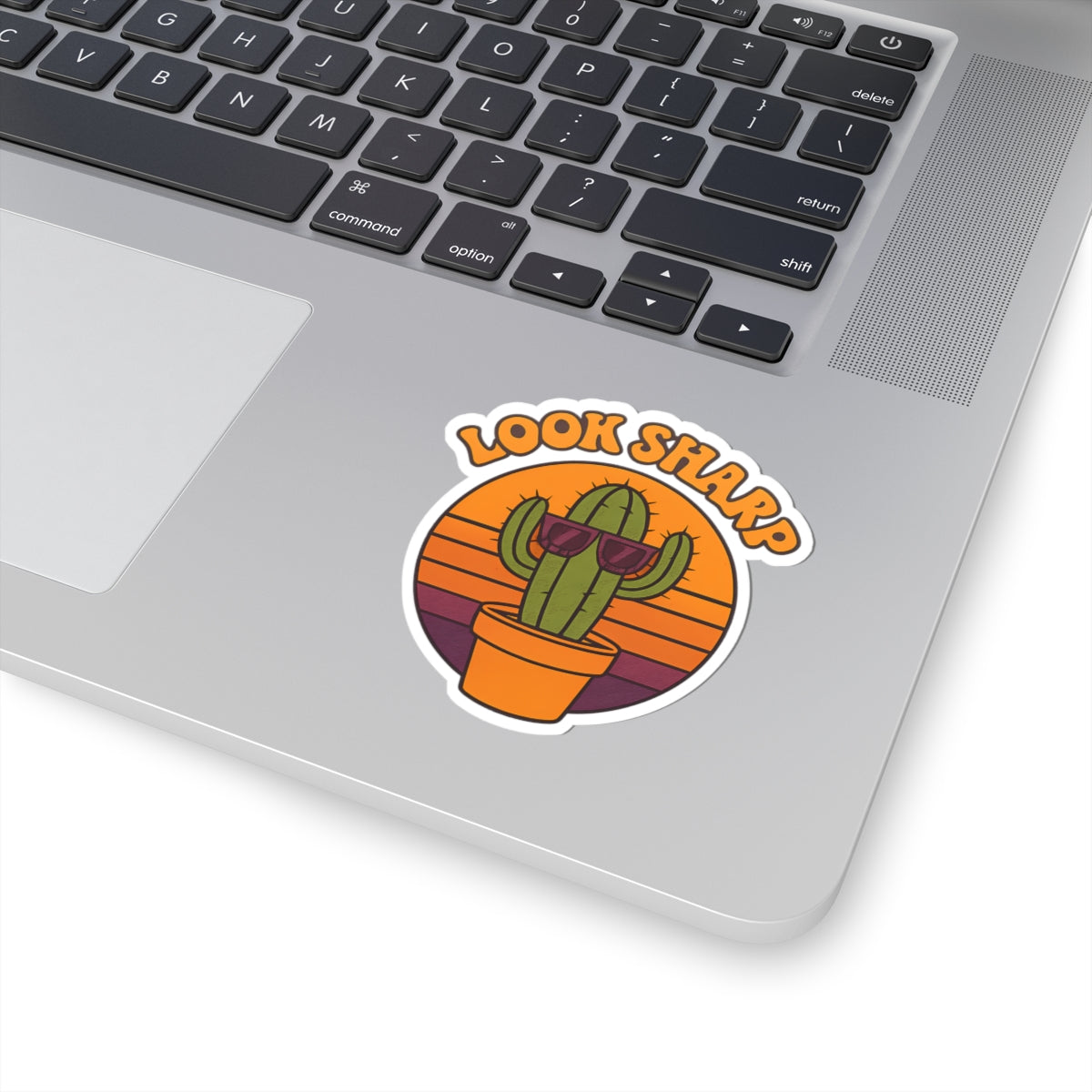 Look Sharp Funny Retro Cactus Plant Lover Sticker