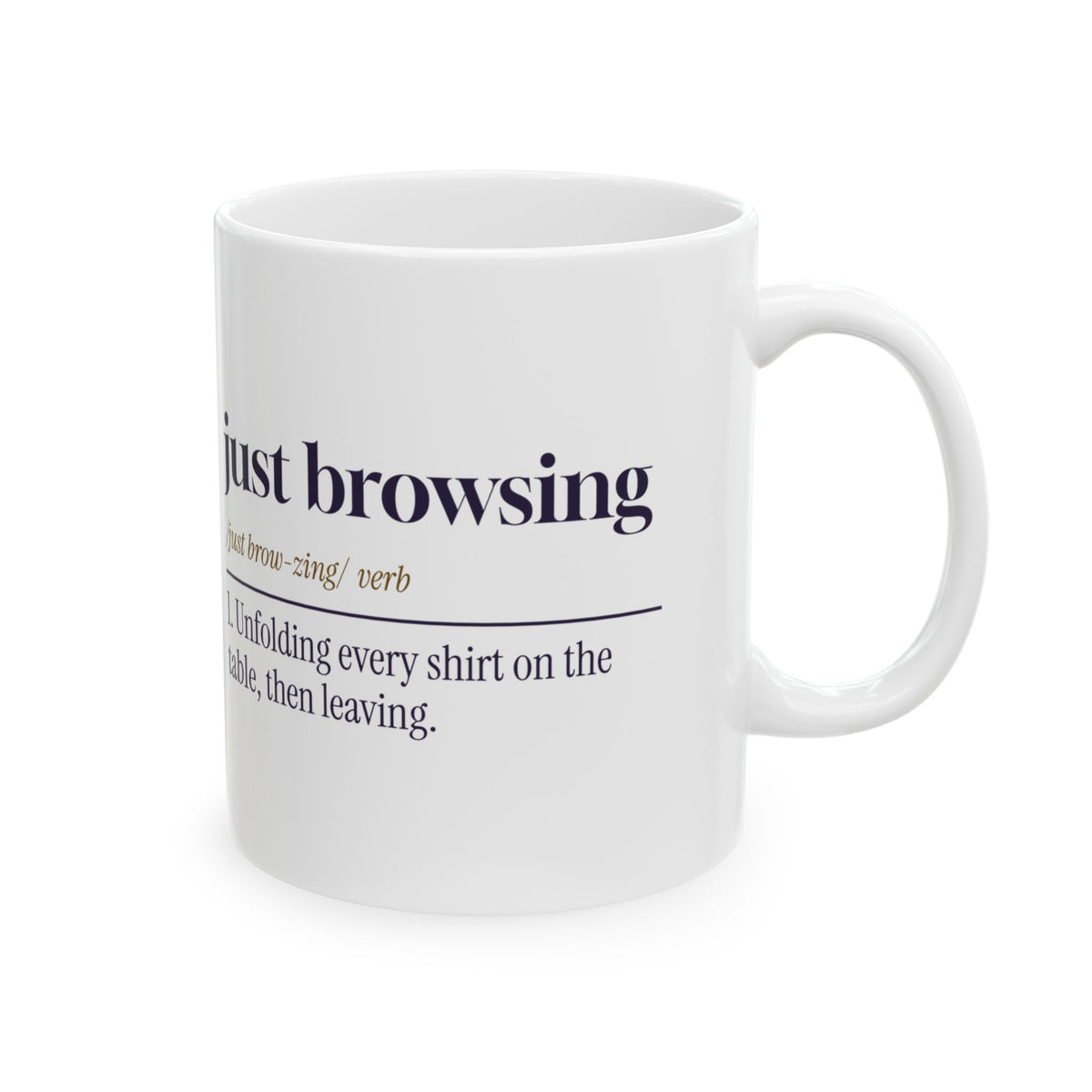 Funny Retail Worker Coffee Mug Just Browsing Dictionary Definition
