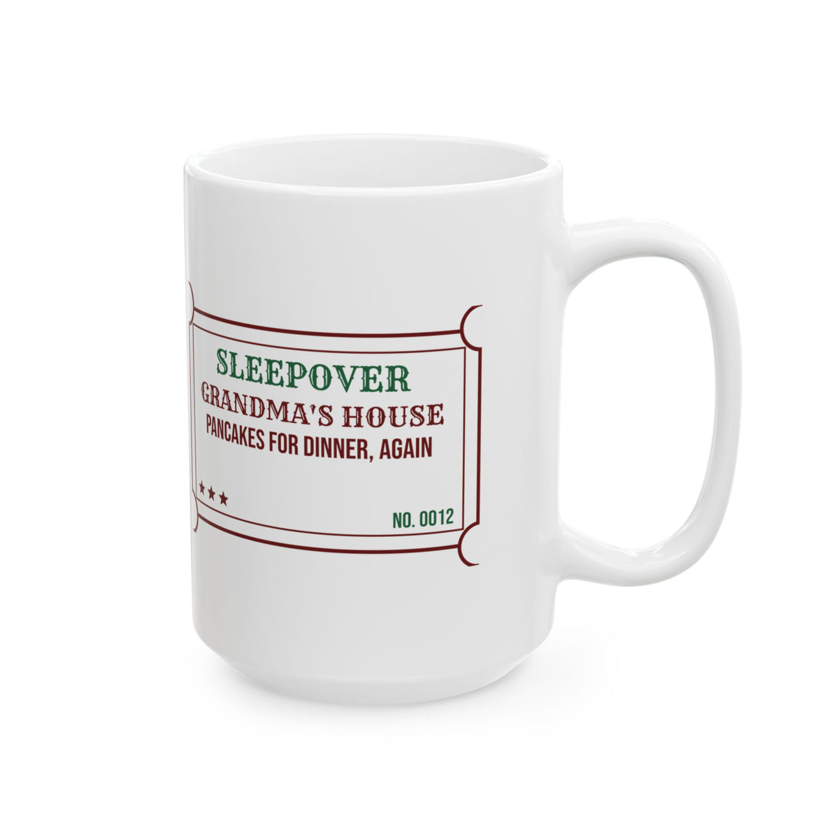 Christmas Coffee Mug Sleepover At Grandma's Pancakes For Dinner