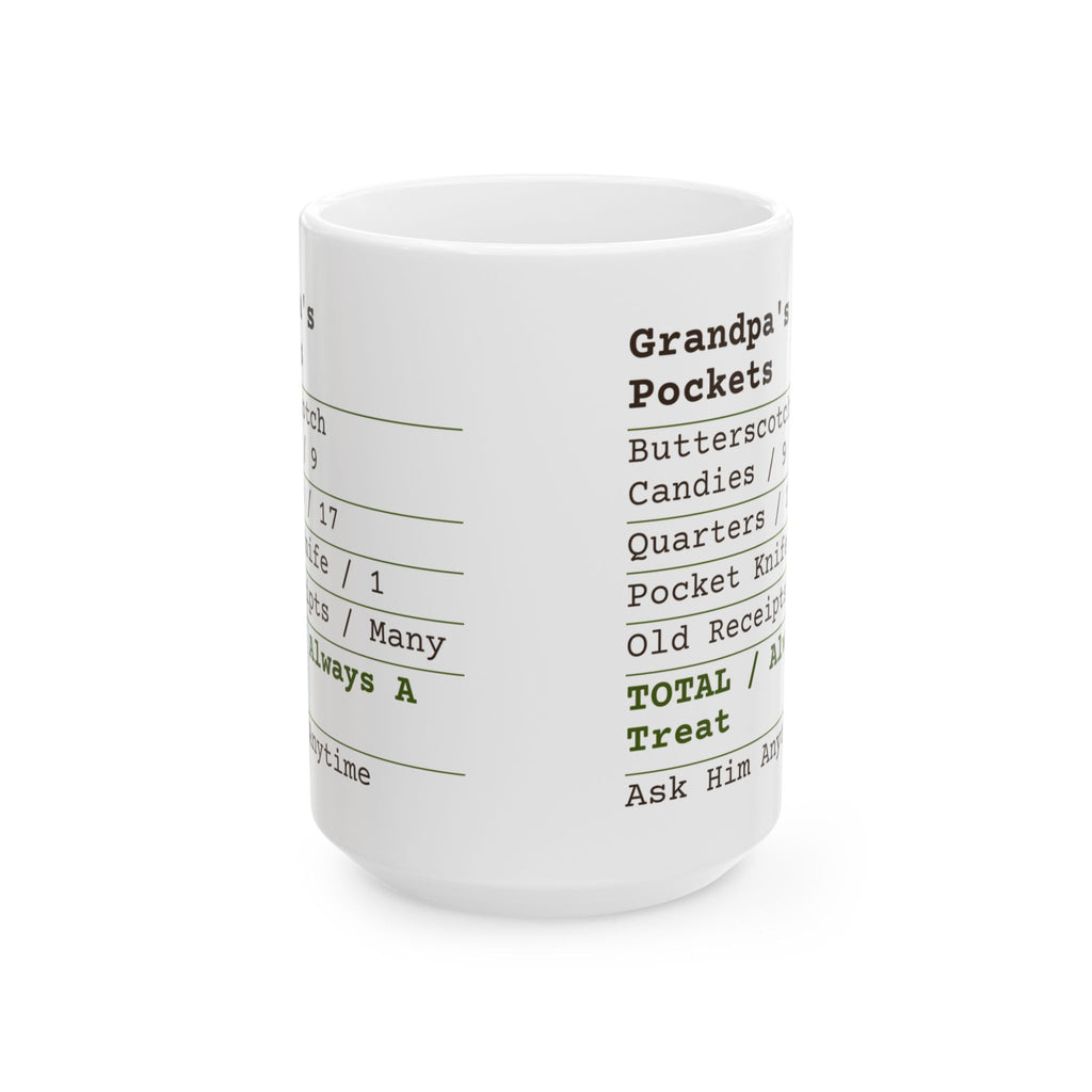 Father's Day Coffee Mug Grandpa's Pockets Receipt Butterscotch