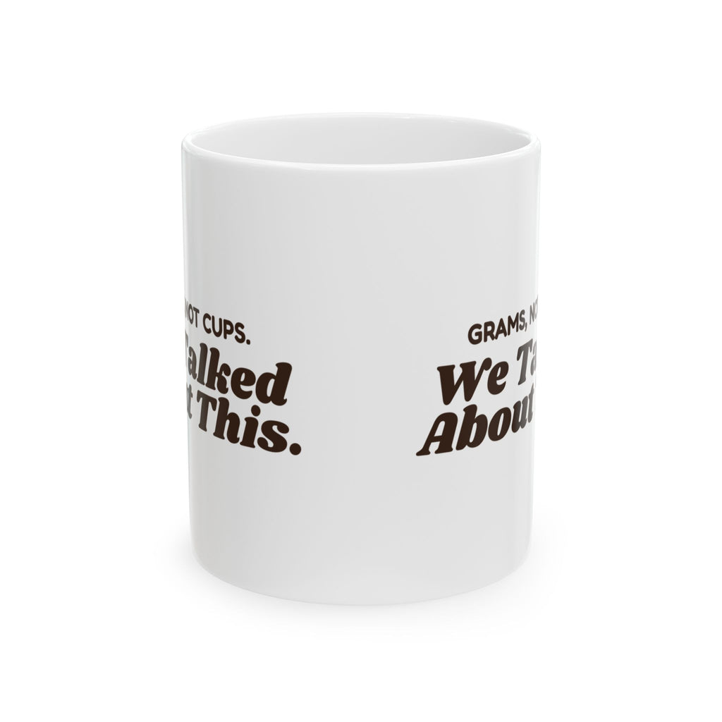 Retro Baking Coffee Mug Grams Not Cups Funny Kitchen Scale Baker