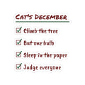 Funny Christmas Cat Sticker Cat's December Checklist