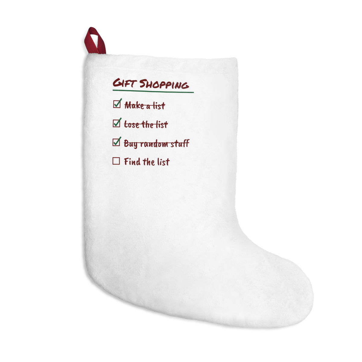 Funny Christmas Shopping Christmas Stocking Lose The List Find It December