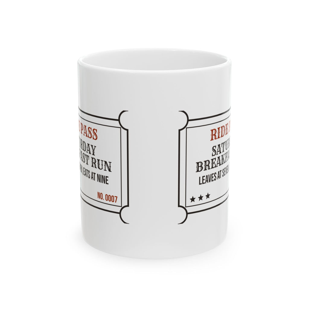Motorcycle Mug Saturday Breakfast Run Ride Pass Ticket