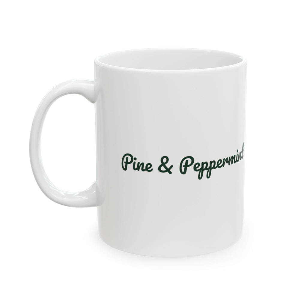 Christmas Coffee Mug Pine And Peppermint Cozy Winter Mug