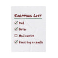 Funny Christmas Shopping Throw Blanket Panic Buy A Candle Checklist