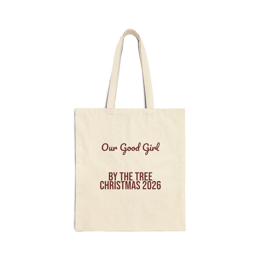 Christmas Tote Bag Our Good Girl By The Tree 2026 For Dog Moms