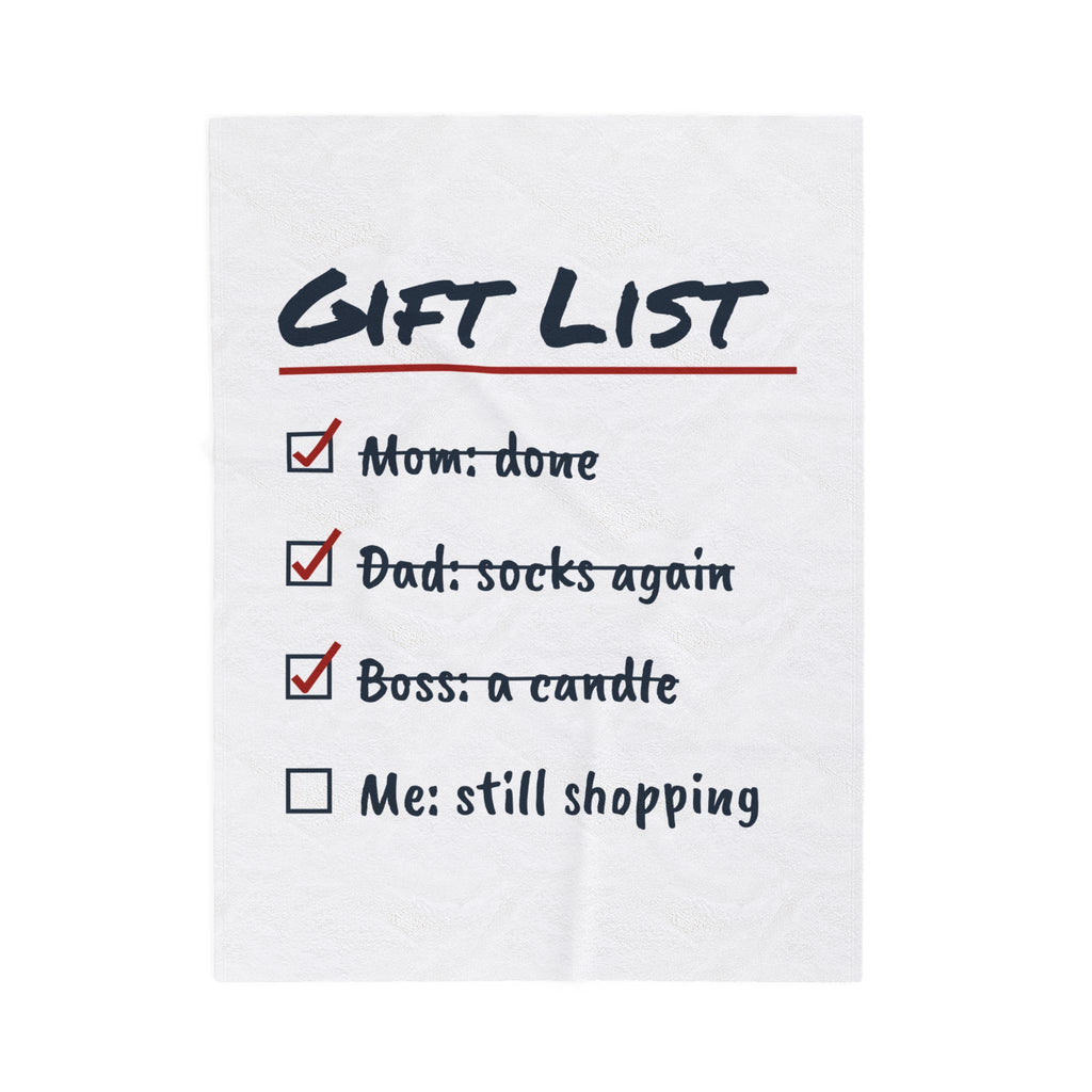 Funny Christmas Shopping Throw Blanket Shopping List Me Still Shopping