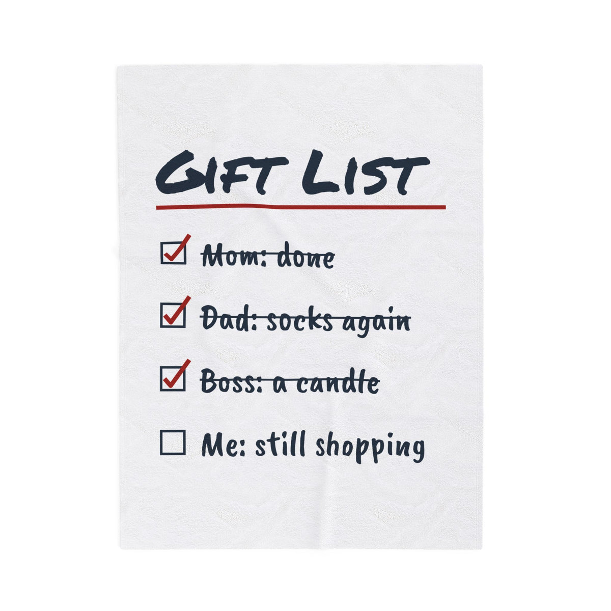 Funny Christmas Shopping Throw Blanket Shopping List Me Still Shopping